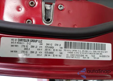 2012 Ram 1500 Laramie from USA, damaged, VIN 1C6RD7JT0CS215648